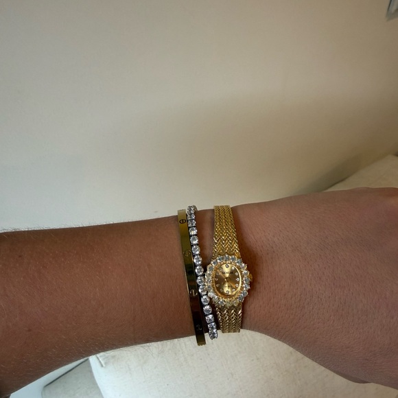 Gold Rhinestone Watch - Picture 2 of 5